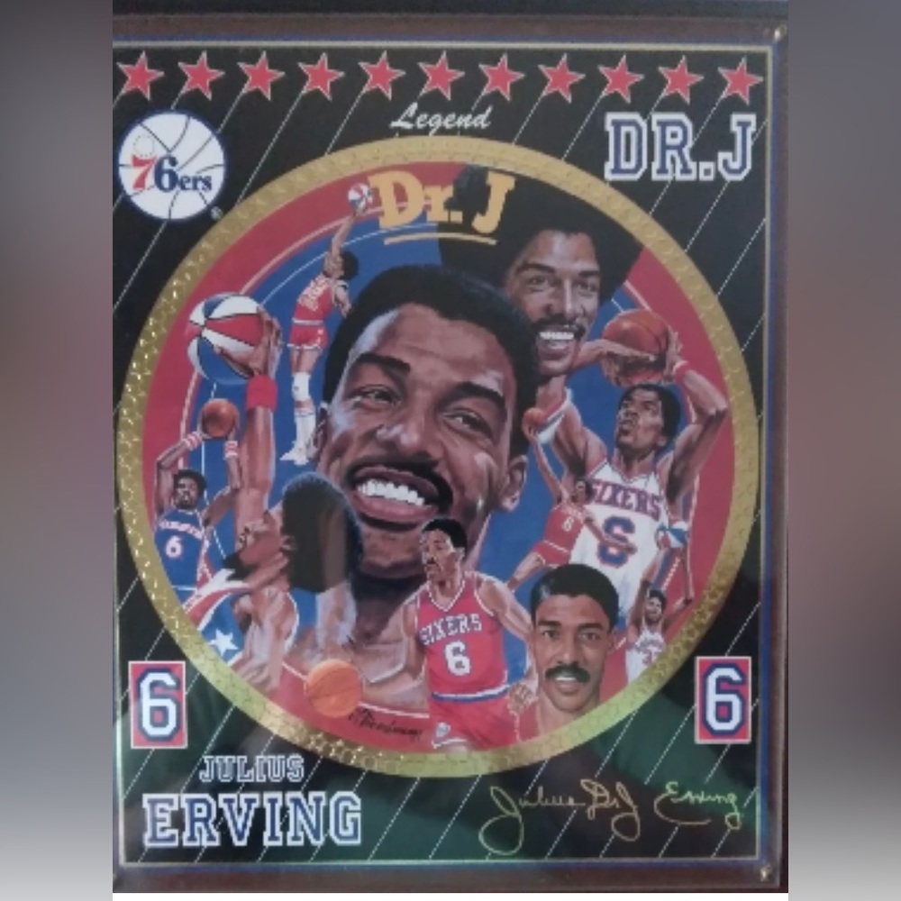 JULIUS “DR. J” ERVING 76ers PLAQUE